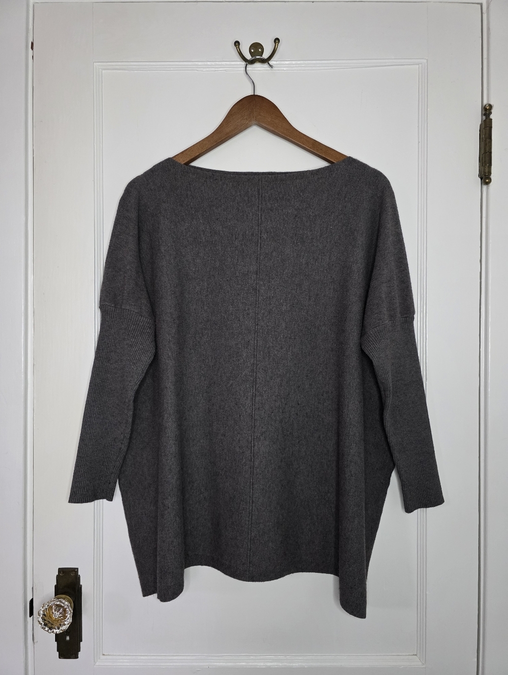 Orange Fashion Village Poncho Sweater – Approximate Size L – Gray